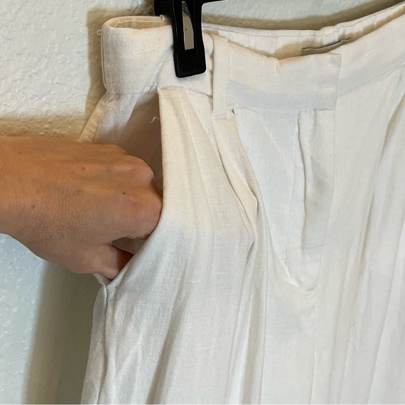 Abercrombie & Fitch A&F Sloane Tailored Linen-Blend Pant in White size Medium - Picture 9 of 16